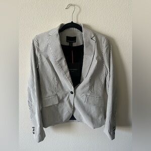 Cynthia rowley black and white stripped collared blazer